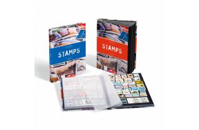 STAMP COLLECTION BOOK A4 BLACK PAGES ''STAMPS''